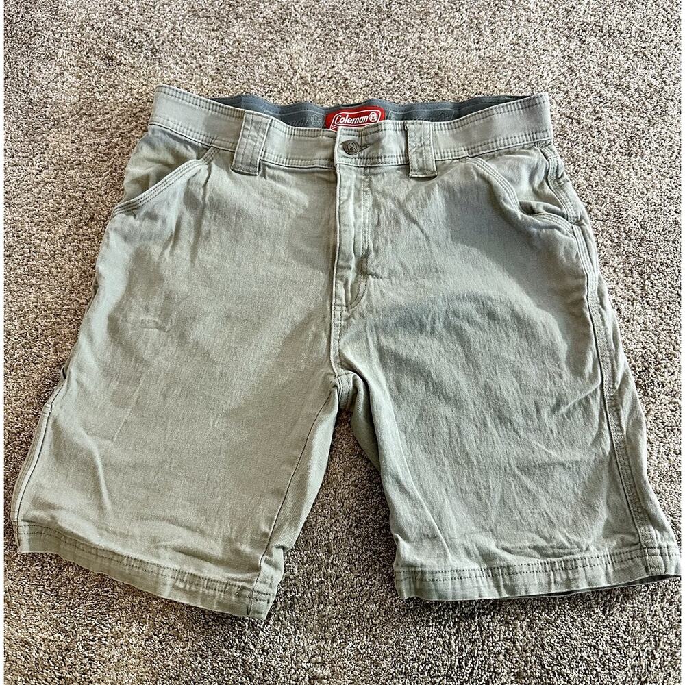 Coleman shorts men's 32 Green 8” inseam cotton spandex Utility Slim Fit Corpcore